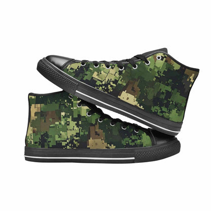 WOMEN'S Military Camouflage Blotch High Top Canvas Vibrant Chaos Custom Shoes