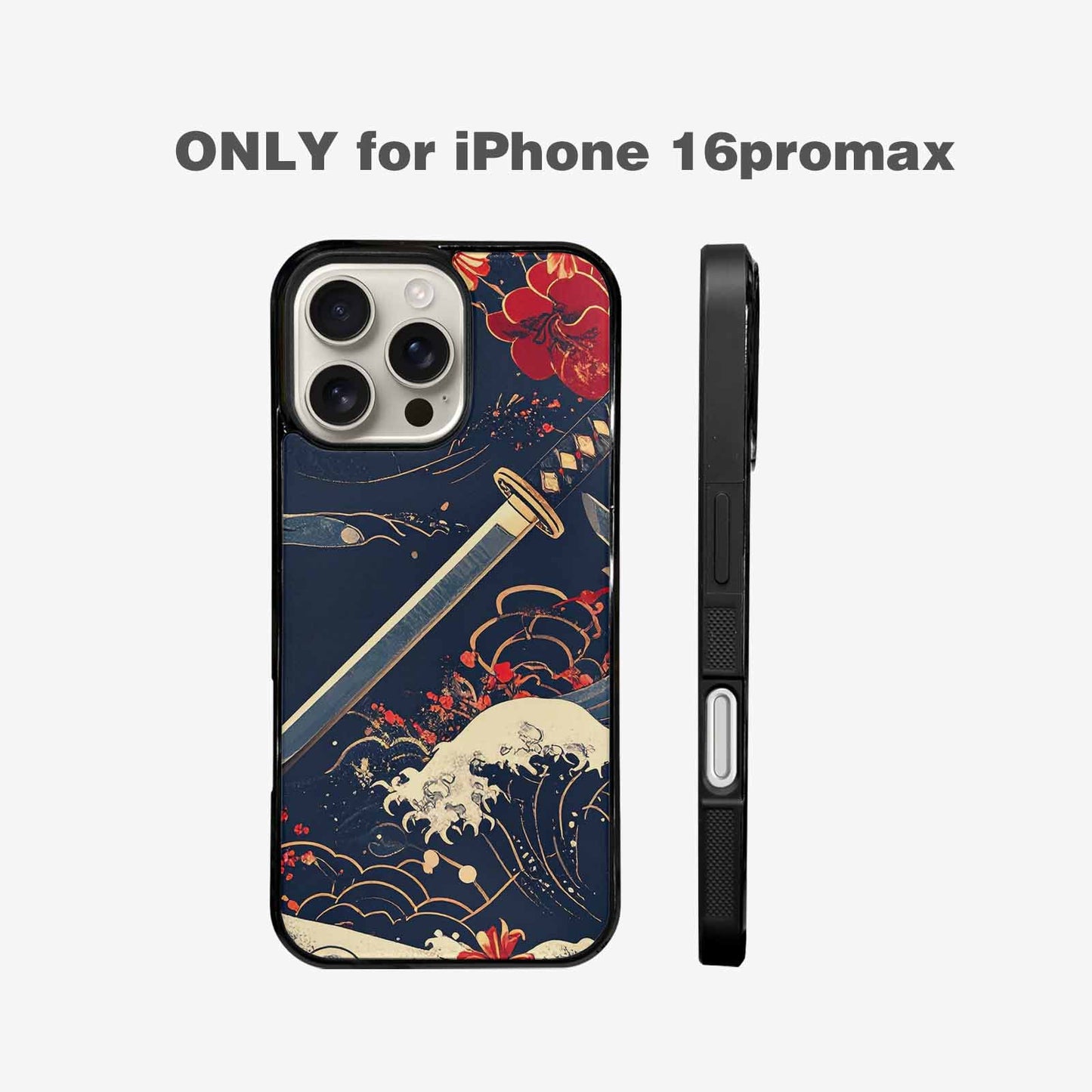 iPhone 16 Pro Max Case — Samurai Art Repeat Pattern, Custom Made Phone Cover