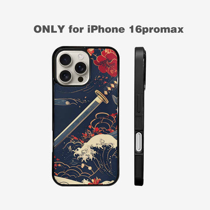 iPhone 16 Pro Max Case — Samurai Art Repeat Pattern, Custom Made Phone Cover