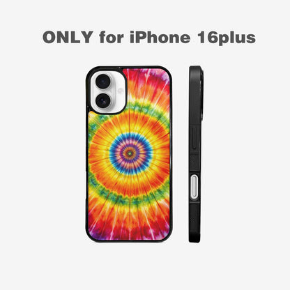 iPhone 16 Plus Case — Rainbow Spiral Tie Dye Custom, Customized Protective Case