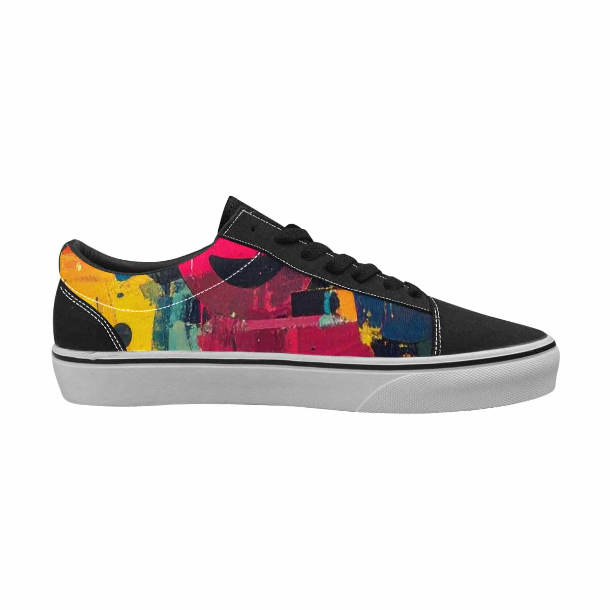 WOMEN'S Smiley Faces  Camo Lace-Up Canvas Neon Fantasy Shoes