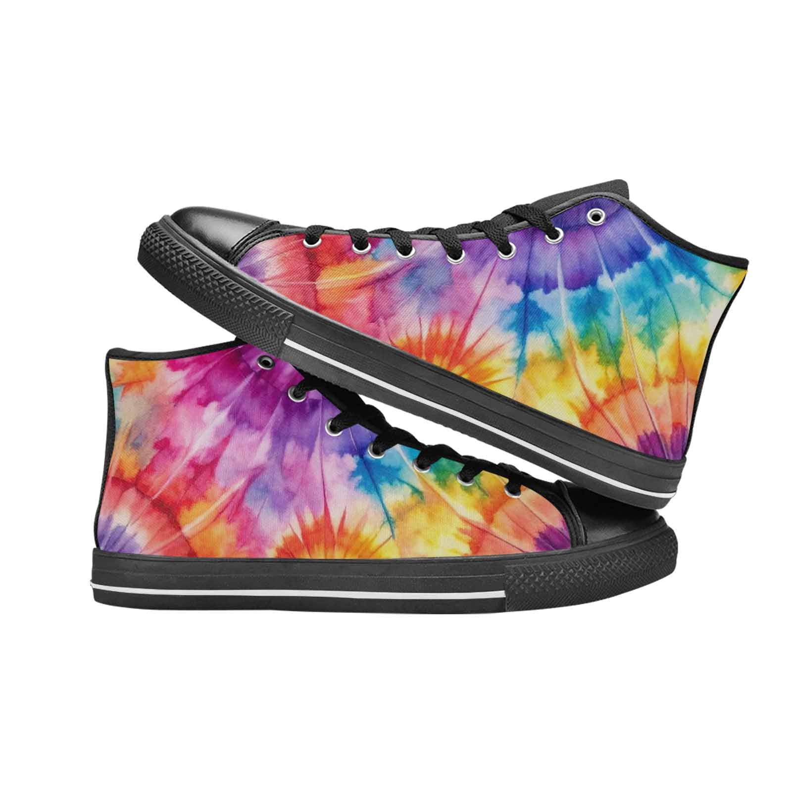 MEN'S Tie Dye Swirl High Top Canvas Grunge Sneakers