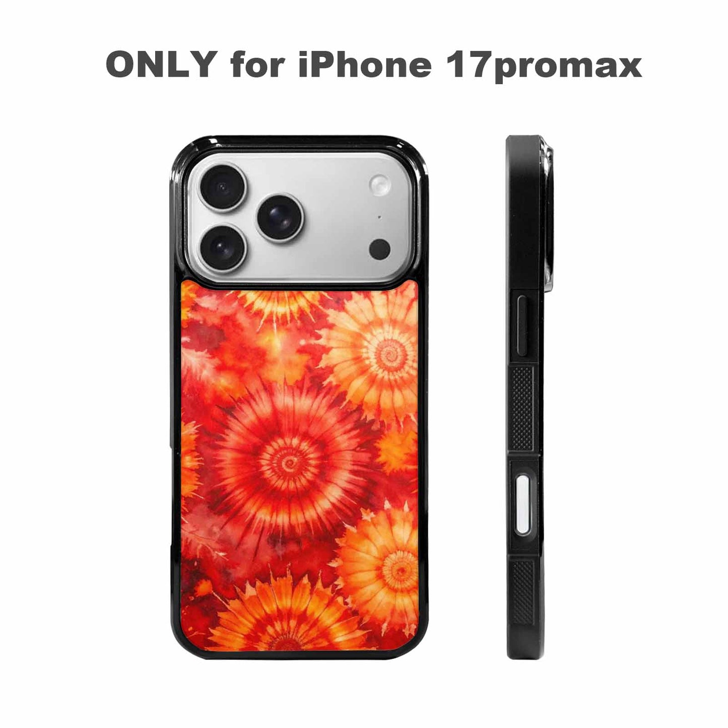 iPhone 17 Pro Max Case — Tie Dye Red Orange Tie Dye, Custom Printed Phone Case