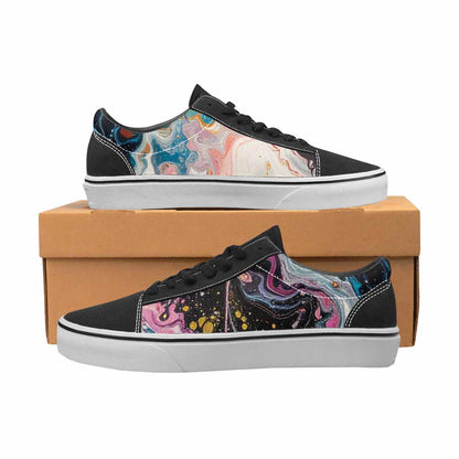 WOMEN'S Aliens  Marble Aliens Lace-Up Canvas Grunge Custom Shoes