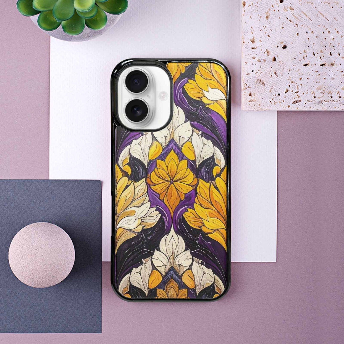 iPhone 16 Case — Nonbinary Flag Color Theme Small Rainbow, Custom Designed Case Cover