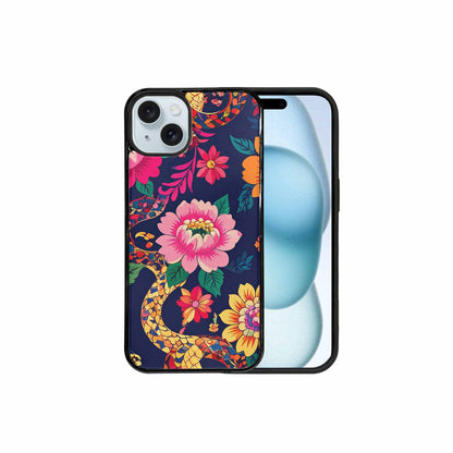 iPhone 15 Plus Case — Floral Snake Print Custom, Custom Phone Case