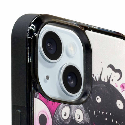 iPhone 15 Plus Case — Monsters General Black Pink Ink Cartoon, Personalized Phone Case