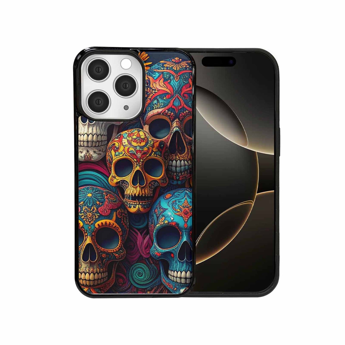 iPhone 15 Pro Max Case — Skull Waves, Custom Print Case Cover