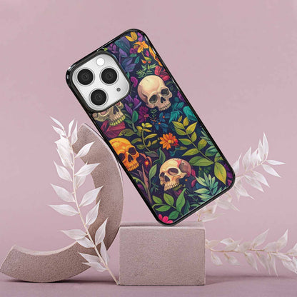 iPhone 15 Pro Max Case — Skulls Botanicalskulls Pattern, Unique Phone Case Design