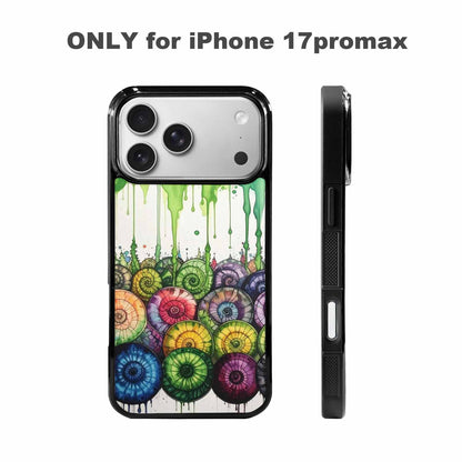 iPhone 17 Pro Max Case — Black &amp; Green Ink Tie Dye, Custom Art Phone Cover