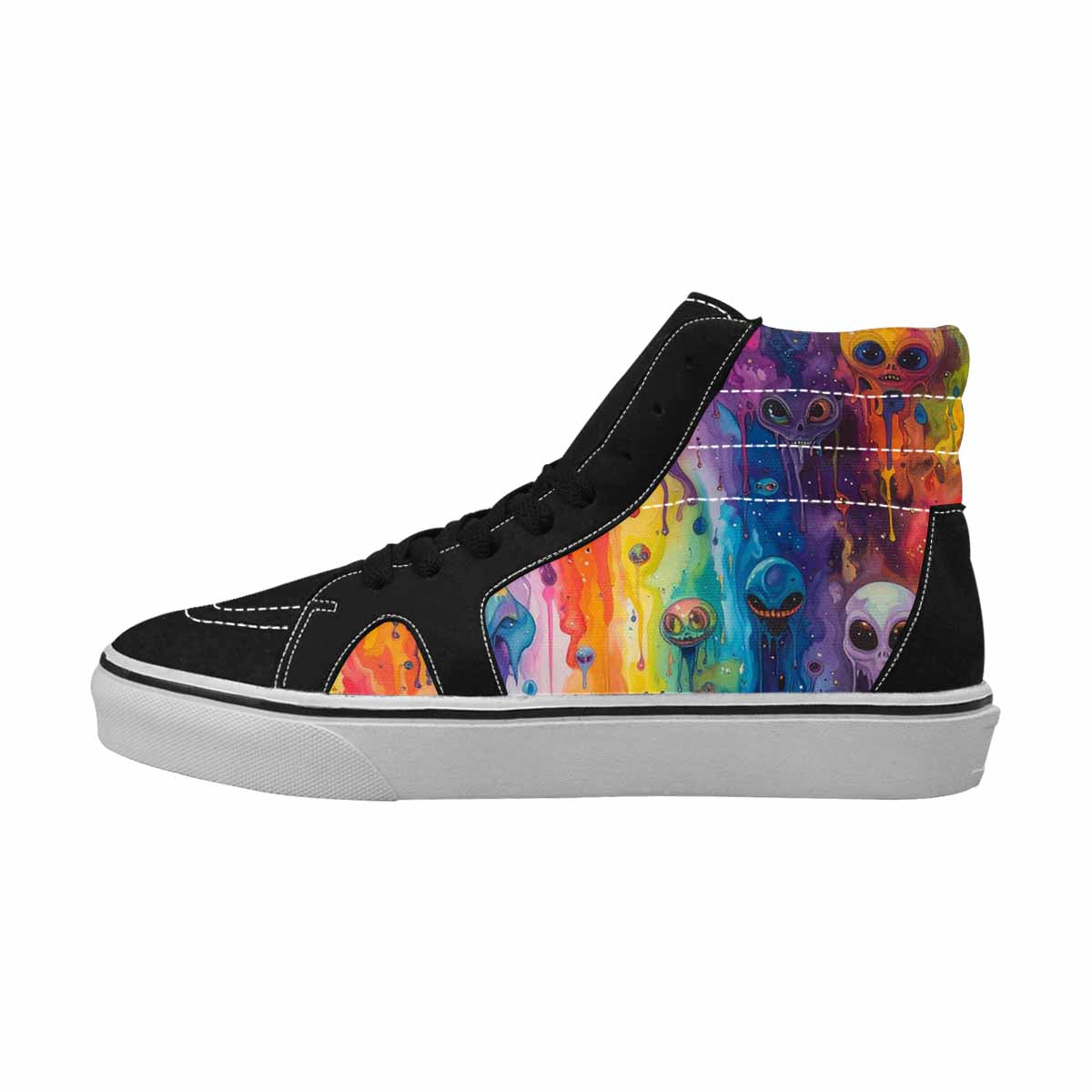 MEN'S Aliens  Tie Dye High Top Canvas Y2K Custom Shoes