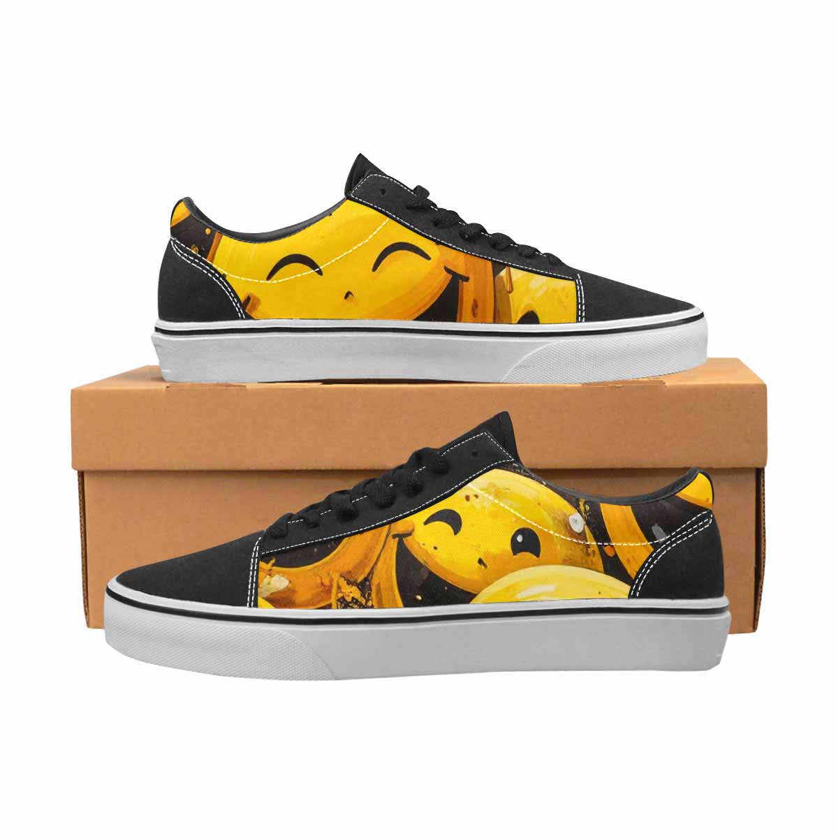 WOMEN'S Melting Moon Smiley — Lace-Up Canvas Y2K Shoes