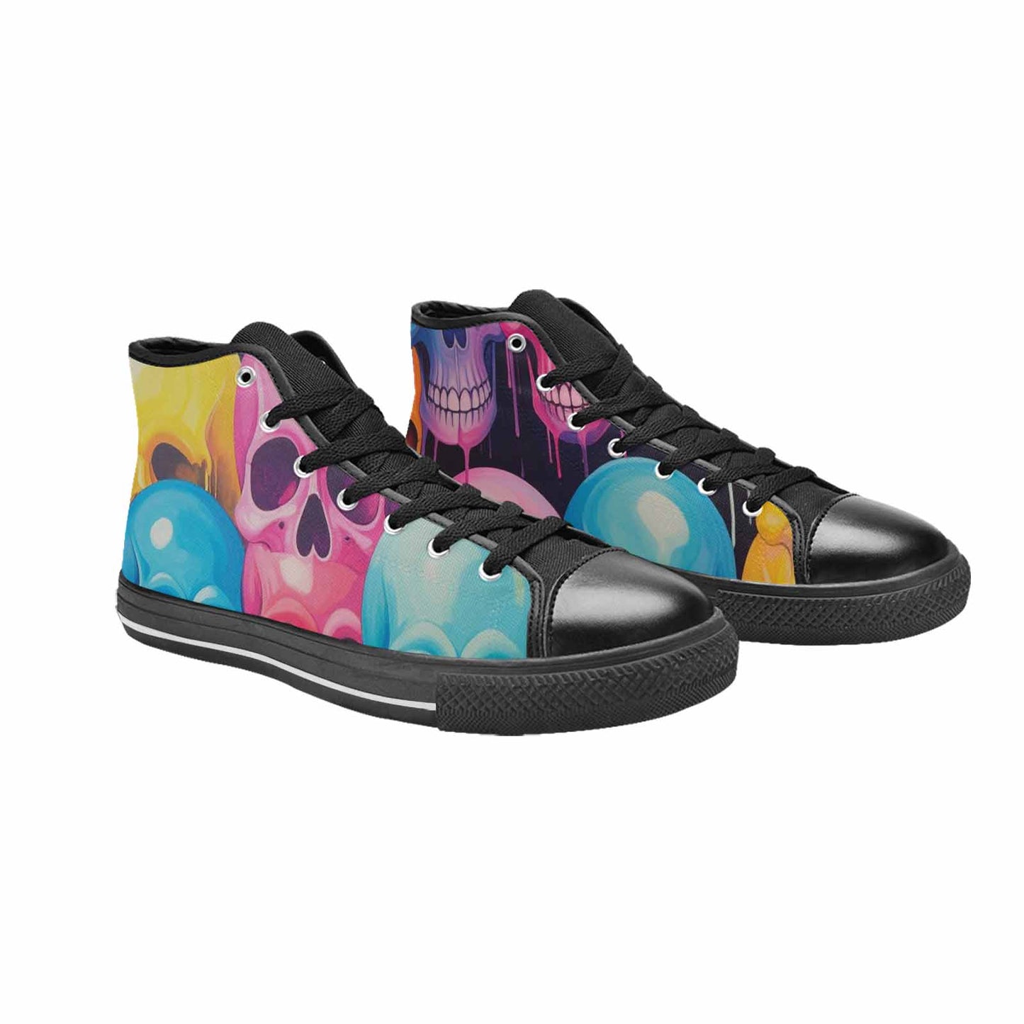 MEN'S Dripping Candy Skulls High Top Canvas Vivid Sneakers