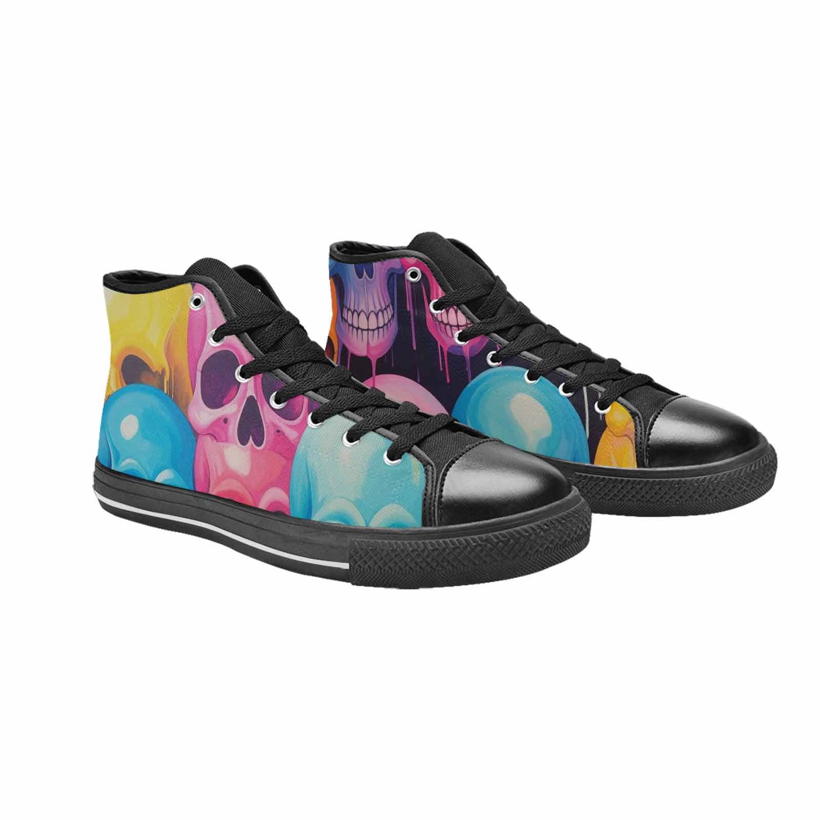 MEN'S Dripping Candy Skulls High Top Canvas Vivid Sneakers