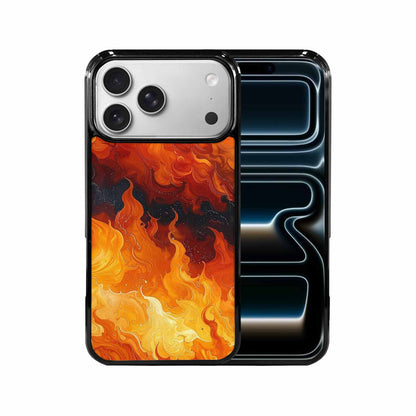 iPhone 17 Pro Max Case — Glossy Storm Flame Original Art, Custom Art Phone Cover