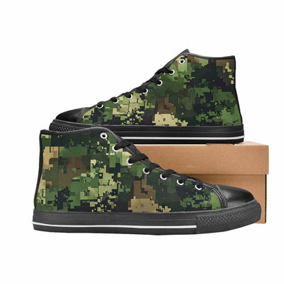 MEN'S Military Camouflage Blotch High Top Canvas Cottagecore Custom Shoes