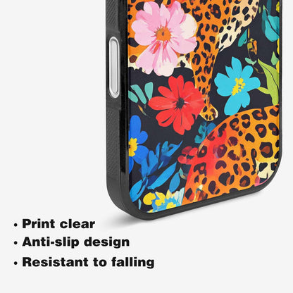 iPhone 16 Plus Case — Leopard Print Floral, Personalized Phone Case