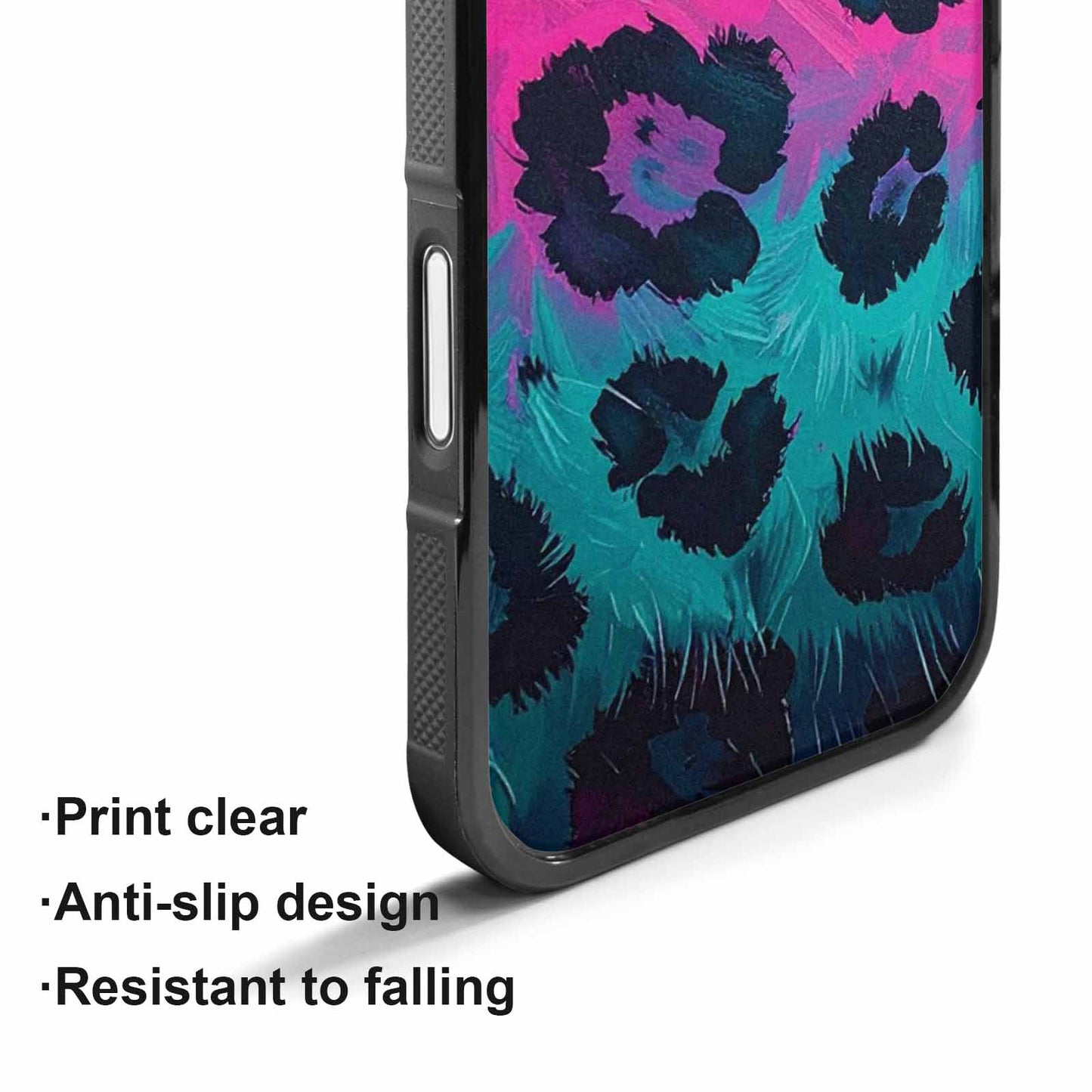 iPhone 17 Case — Leopard Neon Pink Teal Airbrush Animal, Custom Art Phone Cover