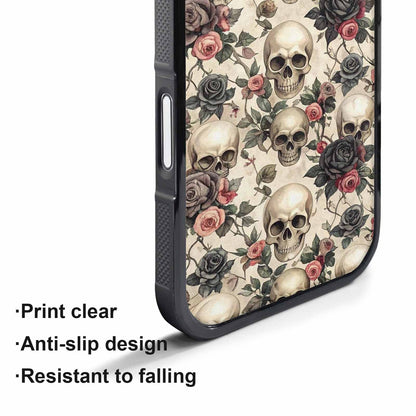 iPhone 17 Pro Max Case — Skulls Roses And Skulls Gothic Skulls, Personalized Phone Case