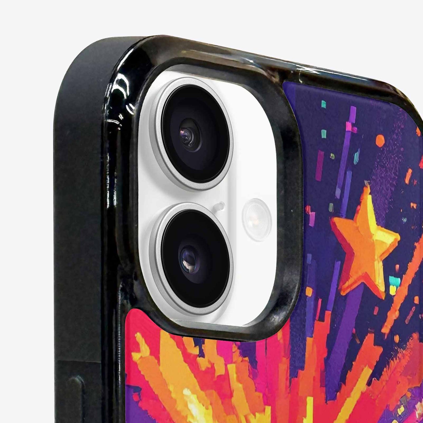 iPhone 16 Plus Case — Pixel Art 8 Bit Burst Pattern, Custom Designed Case Cover