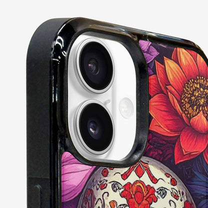 iPhone 16 Case — Lotus Skulls, Unique Phone Case Design
