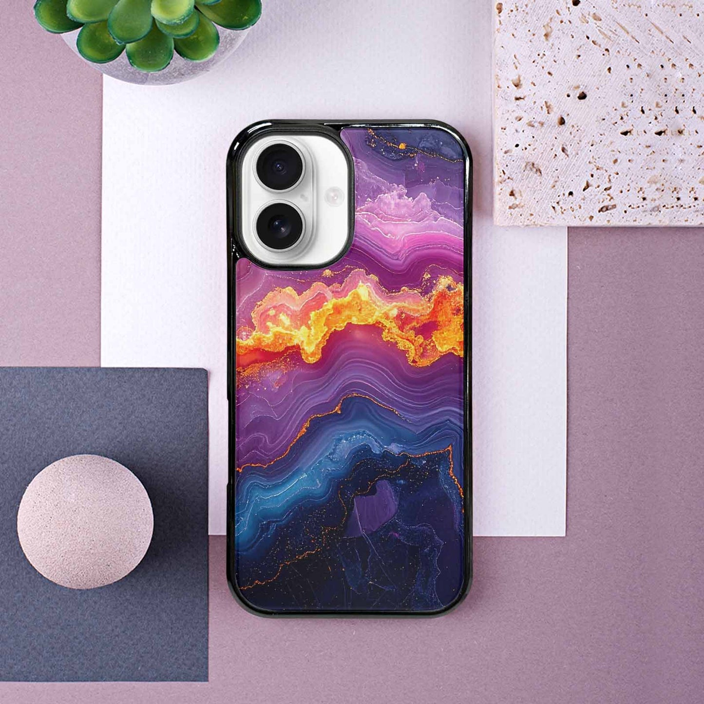 iPhone 16 Case — Psychedelic Marble Tessellation, Custom Made Phone Cover