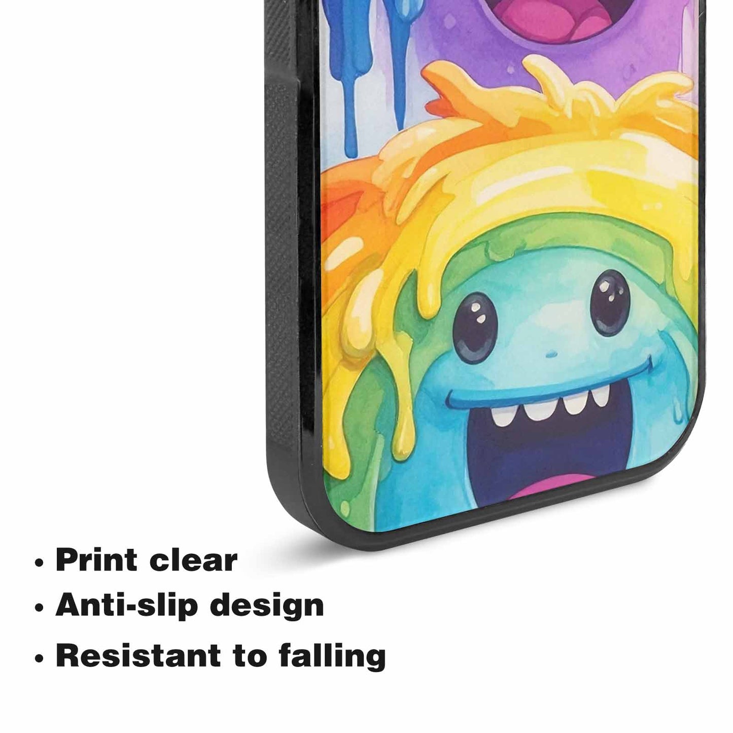 iPhone 15 Plus Case — Rainbow Sherbet Monster, Unique Phone Case Design