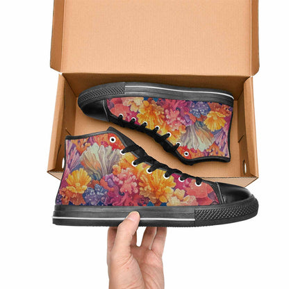 MEN'S Fish Scale Coral High Top Canvas Vivid Shoes