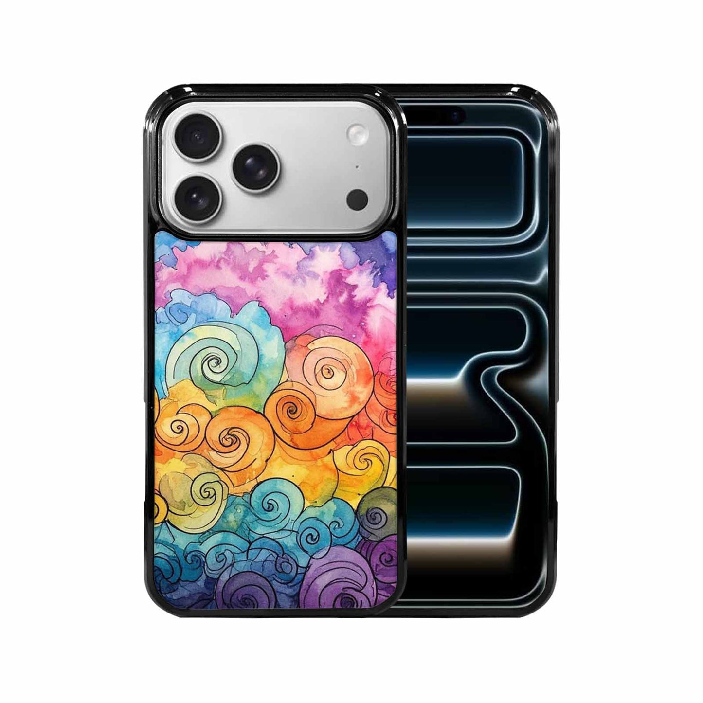 iPhone 17 Pro Max Case — Tie Dye Swirls (black Tie Dye, Custom Art Phone Cover