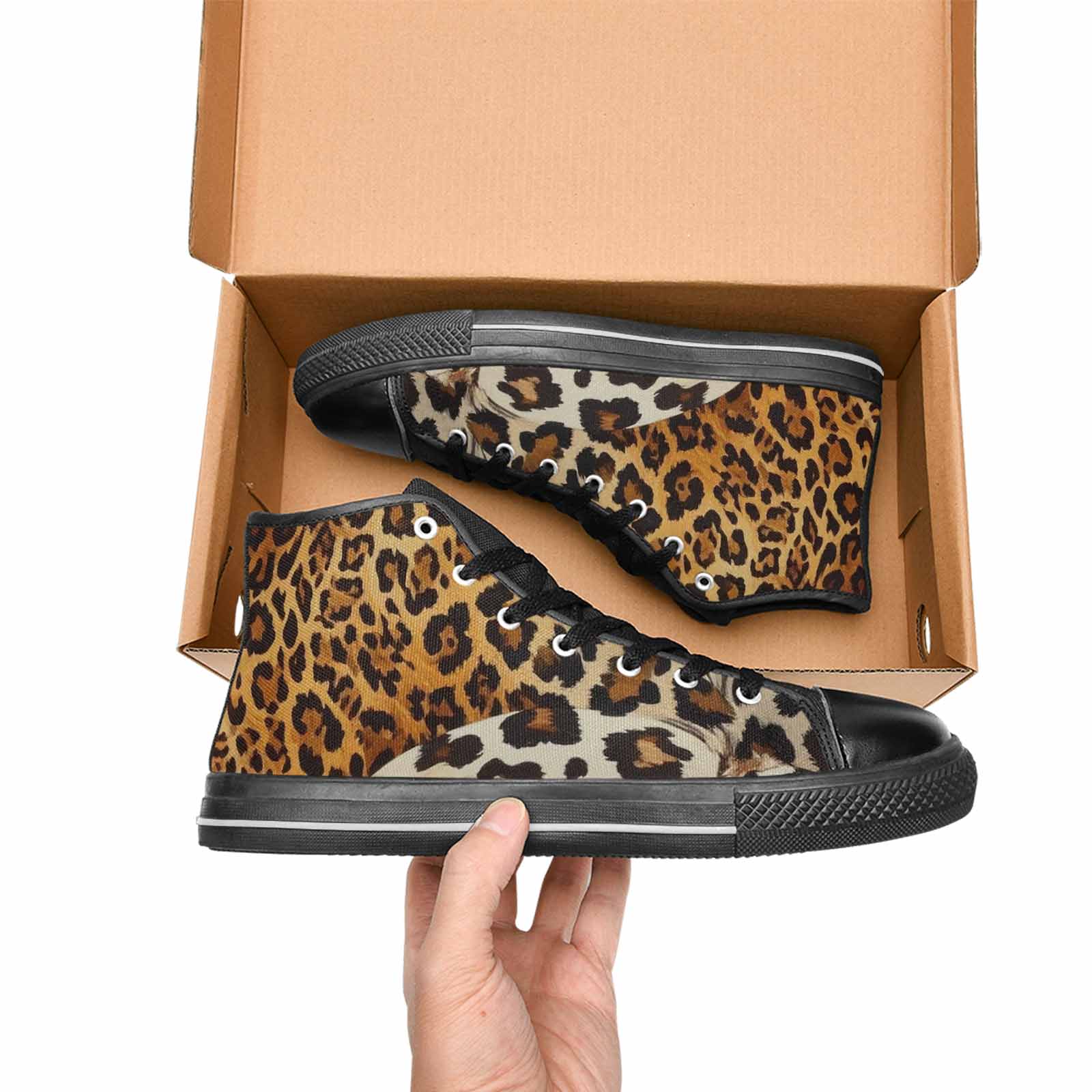 MEN'S Animal Print High Top Canvas Neon Fantasy Custom Shoes