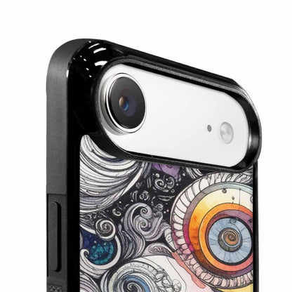 iPhone 17 Air Case — Tie Dye Swirls Black White Tie, Custom Art Phone Cover