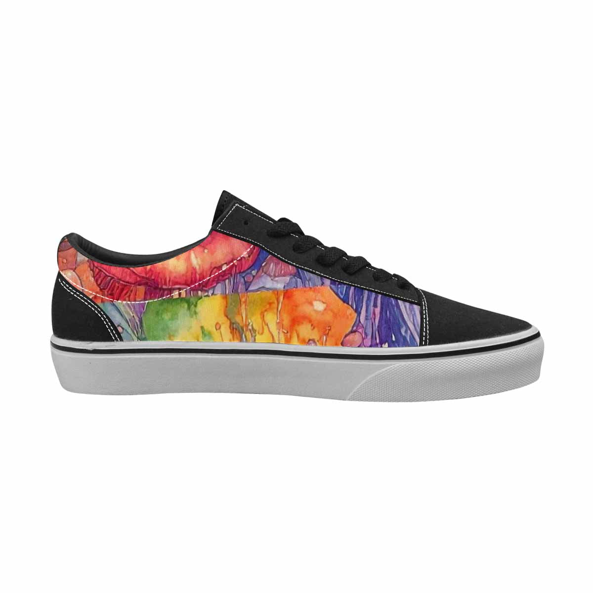 WOMEN'S Mushrooms  Tie Dye Lace-Up Canvas Wallpaper Art Custom Sneakers