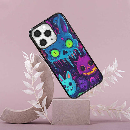 iPhone 15 Pro Max Case — Mixed Toxic Glow Creature Pattern Hundreds, Original Design Phone Case