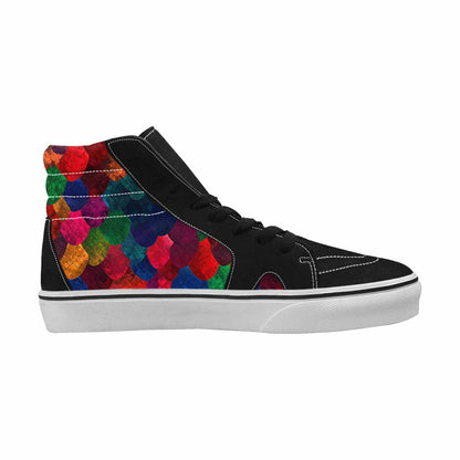 WOMEN'S Dark Snake Print High Top Canvas Grunge Sneakers