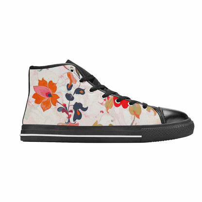 WOMEN'S Marble Floral High Top Canvas Vivid Custom Sneakers