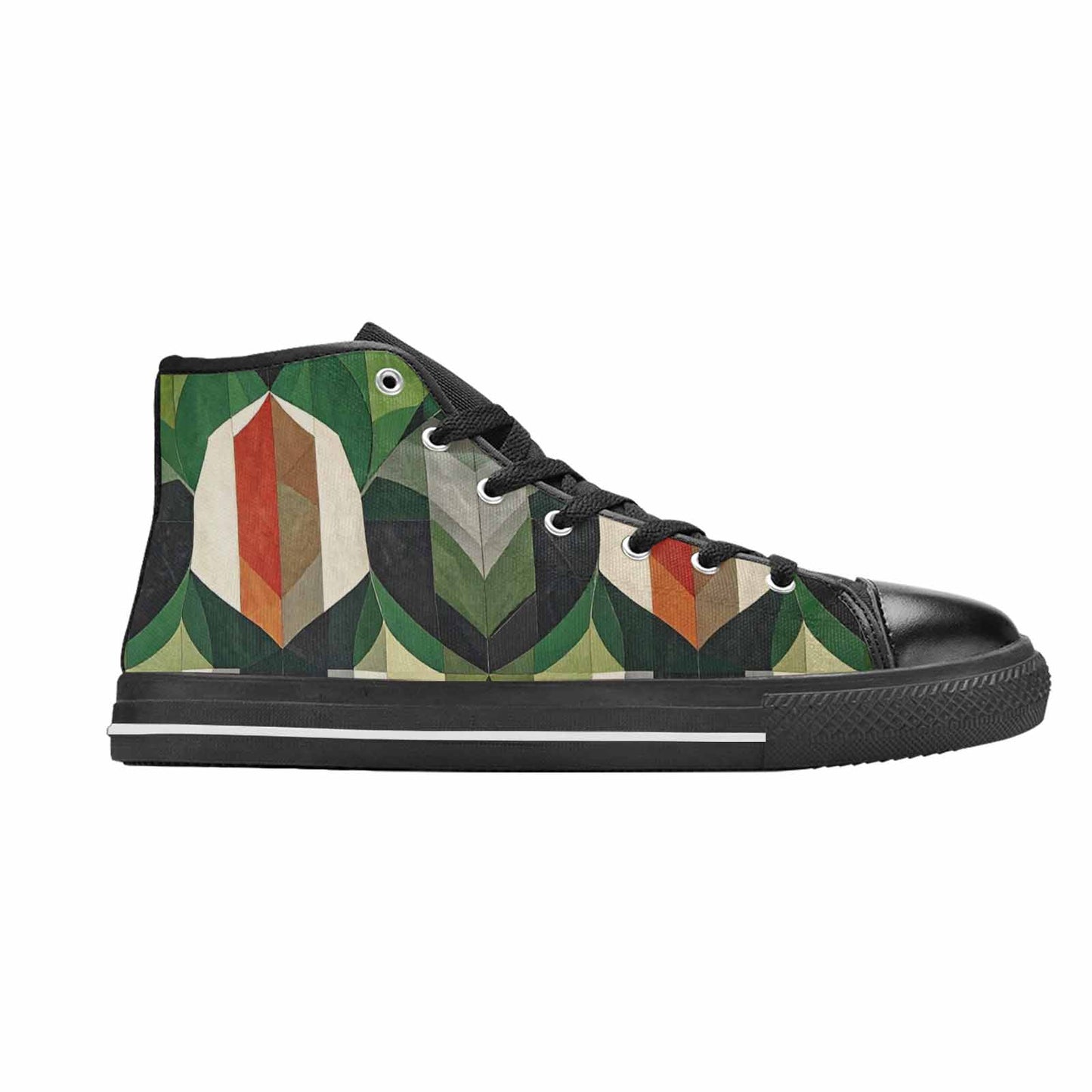 MEN'S Aromantic Flag Color High Top Canvas Vibrant Chaos Custom Shoes