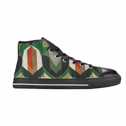 MEN'S Aromantic Flag Color High Top Canvas Vibrant Chaos Custom Shoes