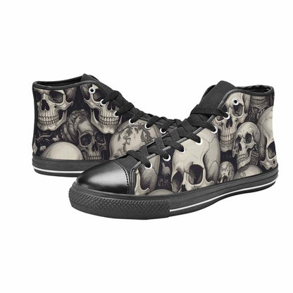 WOMEN'S Skulls - Classic High Top Canvas Vivid Custom Sneakers