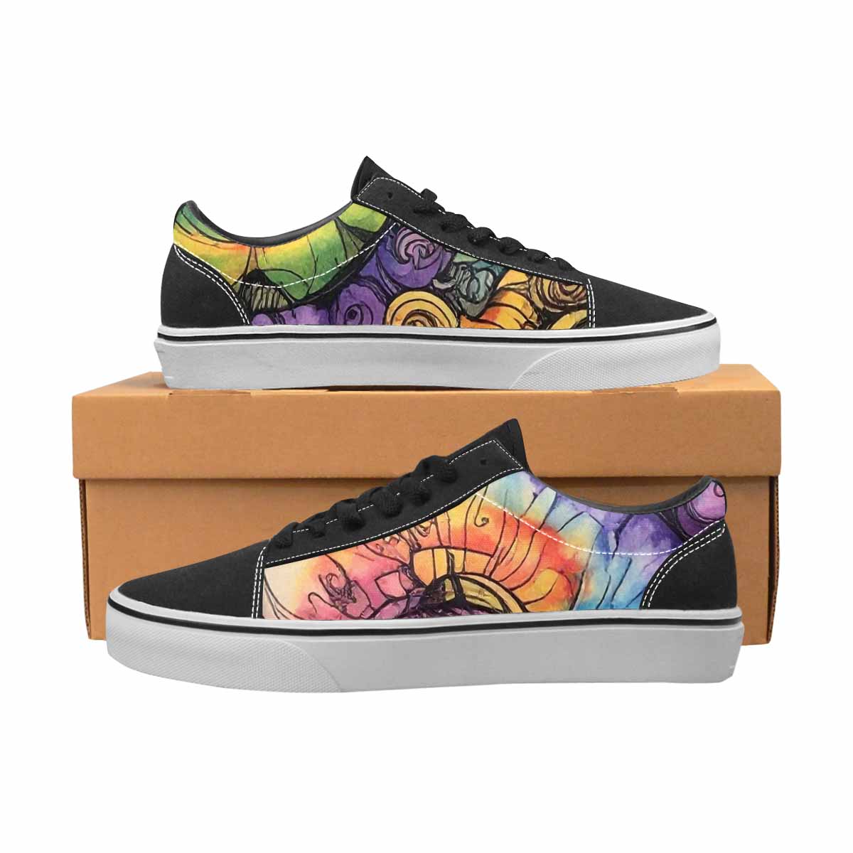 WOMEN'S Tie Lace-Up Canvas Neon Fantasy Custom Shoes
