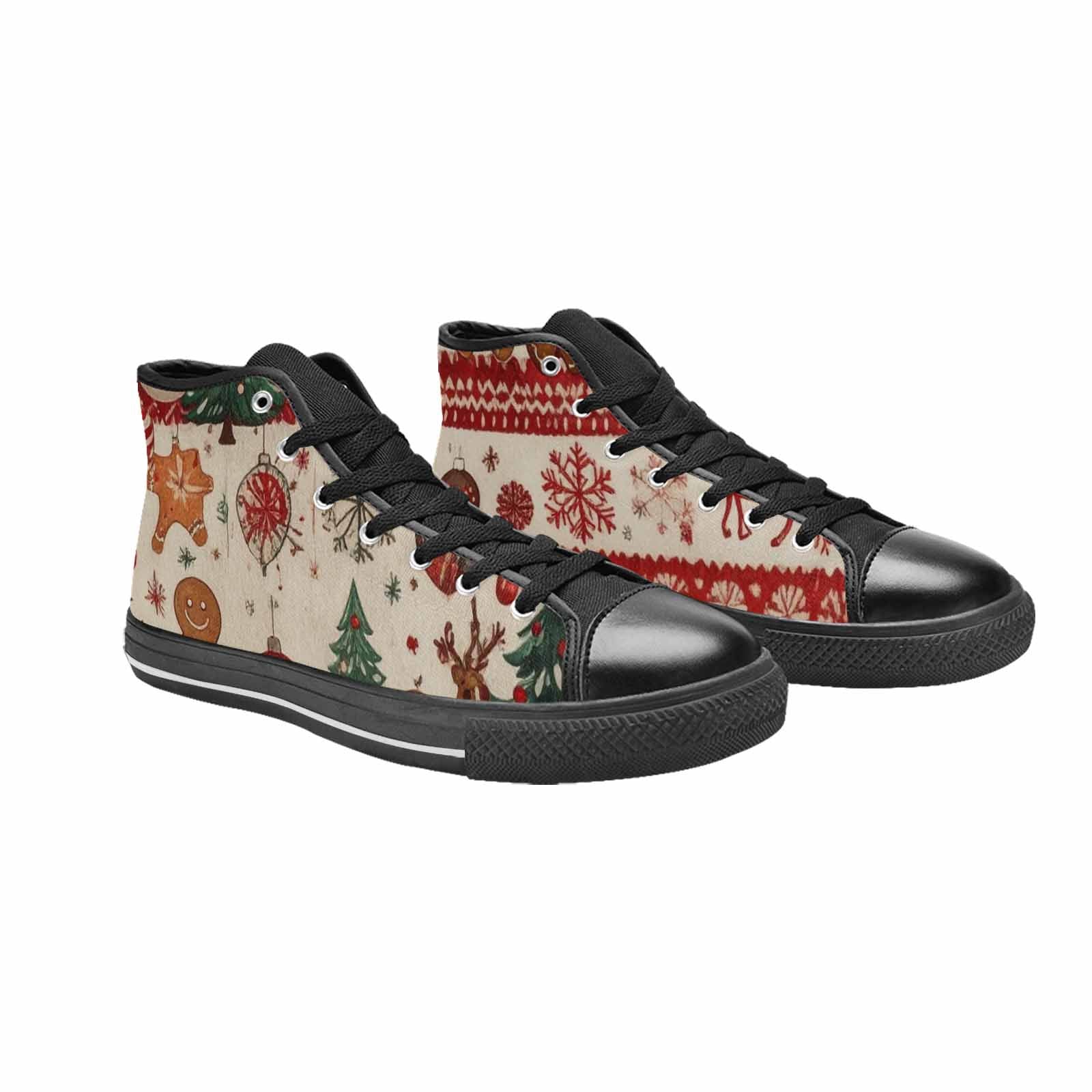 MEN'S Christmas Holly Snowflake High Top Canvas Aesthetic Shoes