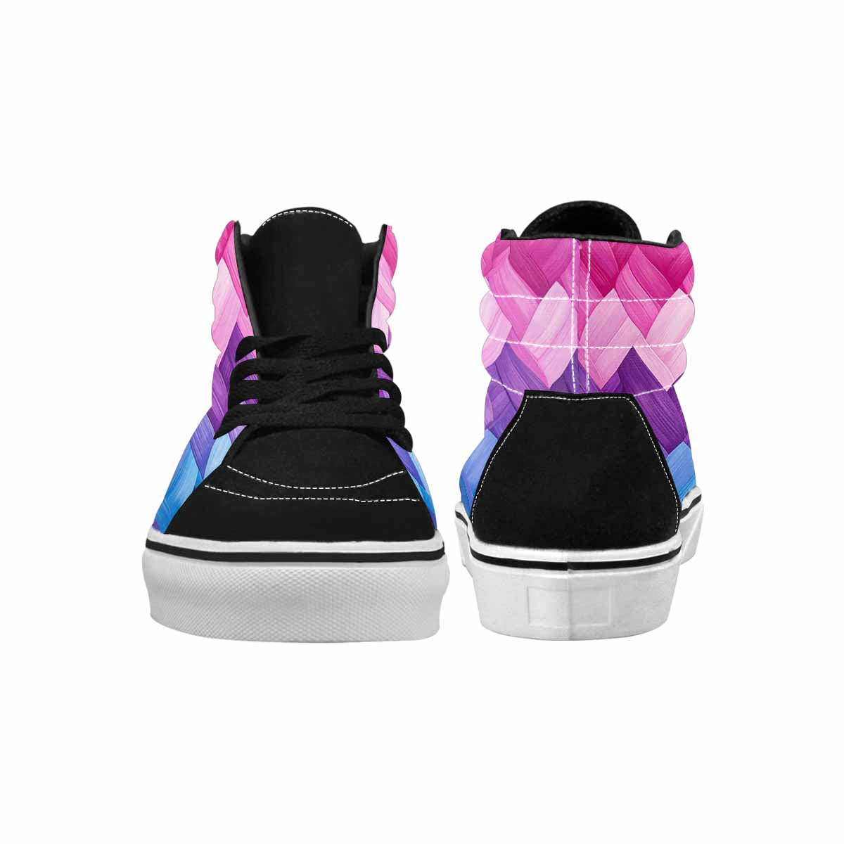 WOMEN'S Bisexual Flag Color High Top Canvas Surreal Custom Shoes