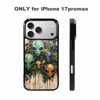 iPhone 17 Pro Max Case — Aliens Pattern Hundreds Of Alien Scifi, Custom Printed Phone Case