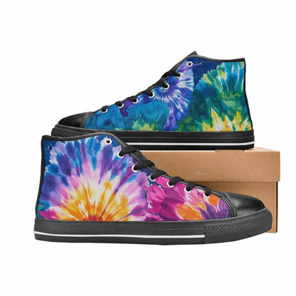 WOMEN'S Tie Dye Mixed Style High Top Canvas Dark Academia Custom Shoes