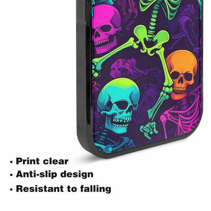 iPhone 15 Plus Case — Glowing Skeleton Pattern Hundreds Of Small, Custom Printed Phone Case