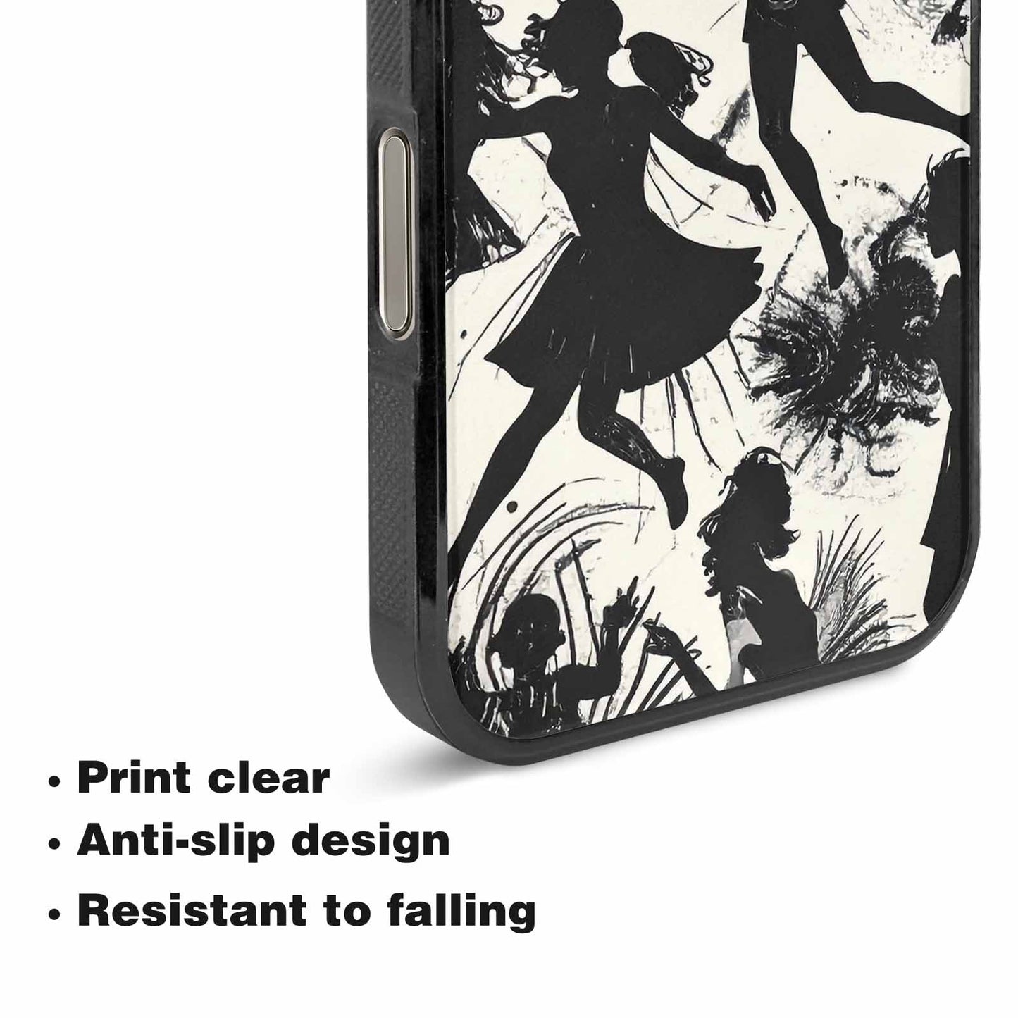 iPhone 16 Pro Max Case — Bold Dancing Figure Line Art Pattern, Custom Phone Case