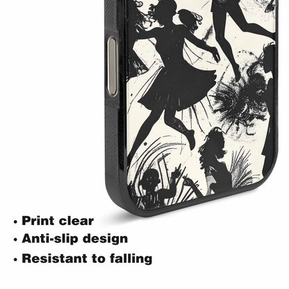 iPhone 16 Pro Max Case — Bold Dancing Figure Line Art Pattern, Custom Phone Case