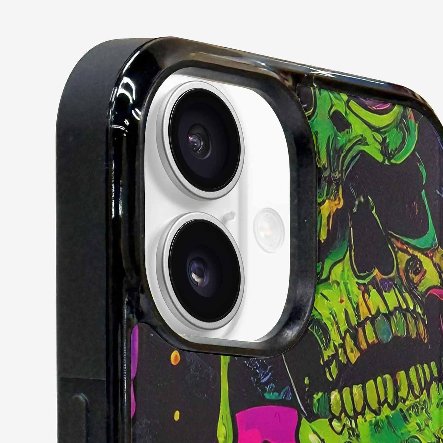 iPhone 16 Case — Vibrant Camo 1000\'s Of Skeletons Neon, Custom Phone Case