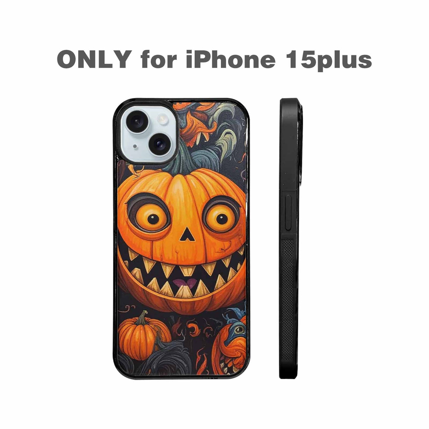iPhone 15 Plus Case — Cartoon Pumpkin Monster, Customized Protective Case