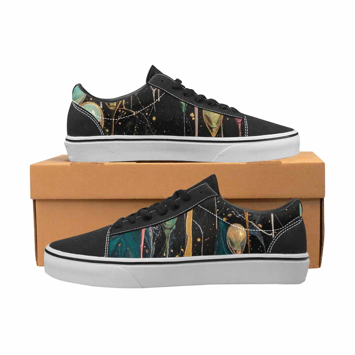 WOMEN'S Aliens  Marble Melting Lace-Up Canvas Vivid Sneakers
