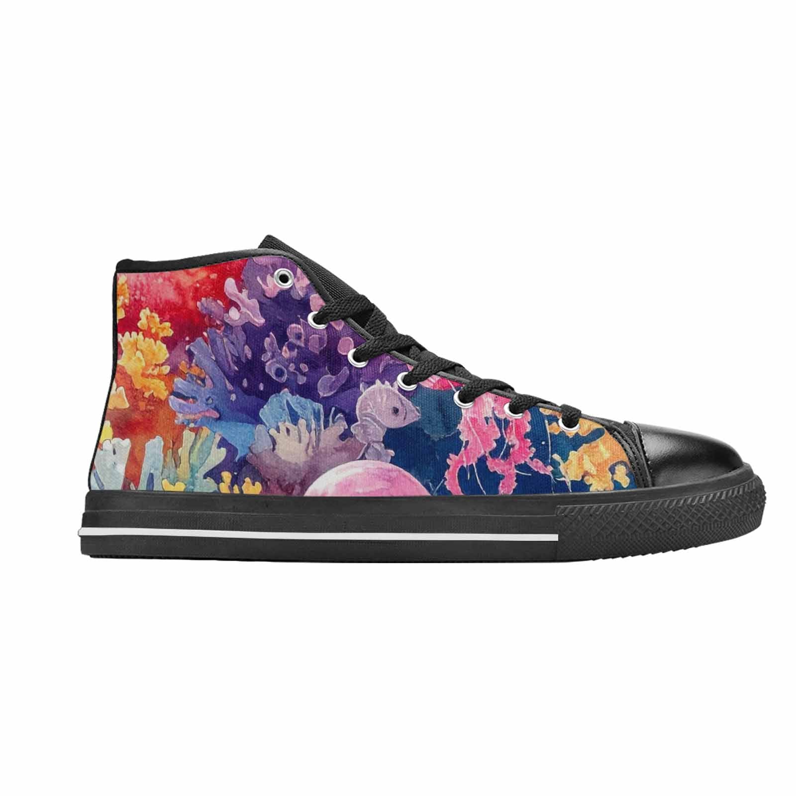 WOMEN'S Fish Scale Coral High Top Canvas Dreamcore Custom Sneakers